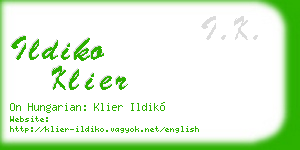 ildiko klier business card